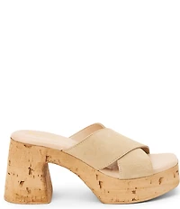 Matisse Eliana Suede Block Heel Platform Slide Sandals