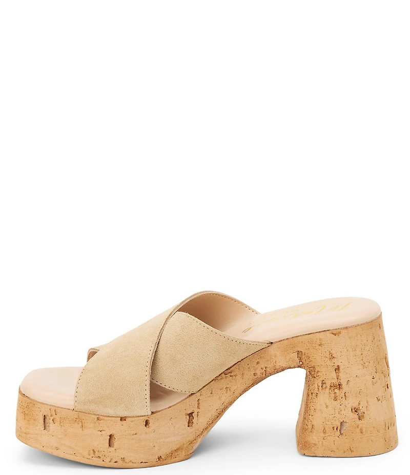 Matisse Eliana Suede Block Heel Platform Slide Sandals
