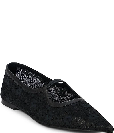 Matisse Fleur Lace Pointed Toe Ballet Flats