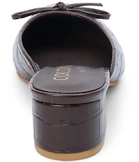 Matisse Geneva Croco Embossed Bow Mules