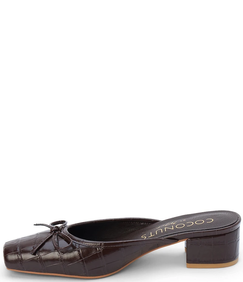 Matisse Geneva Croco Embossed Bow Mules