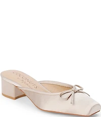 Matisse Geneva Fabric Slip On Leather Bow Mules