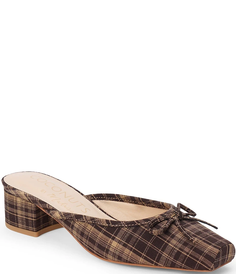 Matisse Geneva Fabric Slip On Leather Bow Mules