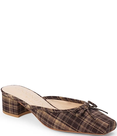 Matisse Geneva Fabric Slip On Leather Bow Mules