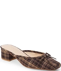 Matisse Geneva Fabric Slip On Leather Bow Mules