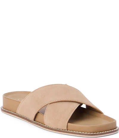 Matisse Hannah Suede Cross Band Slide Sandals