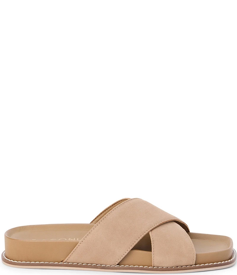 Matisse Hannah Suede Cross Band Slide Sandals