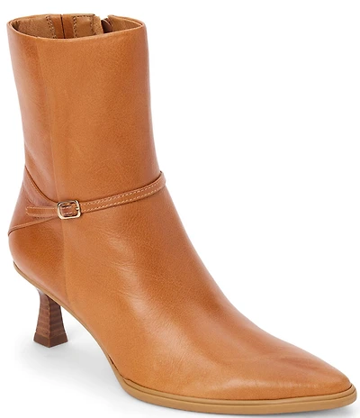 Matisse Ilana Leather Micro Buckle Detail Kitten Heel Booties