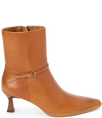 Matisse Ilana Leather Micro Buckle Detail Kitten Heel Booties