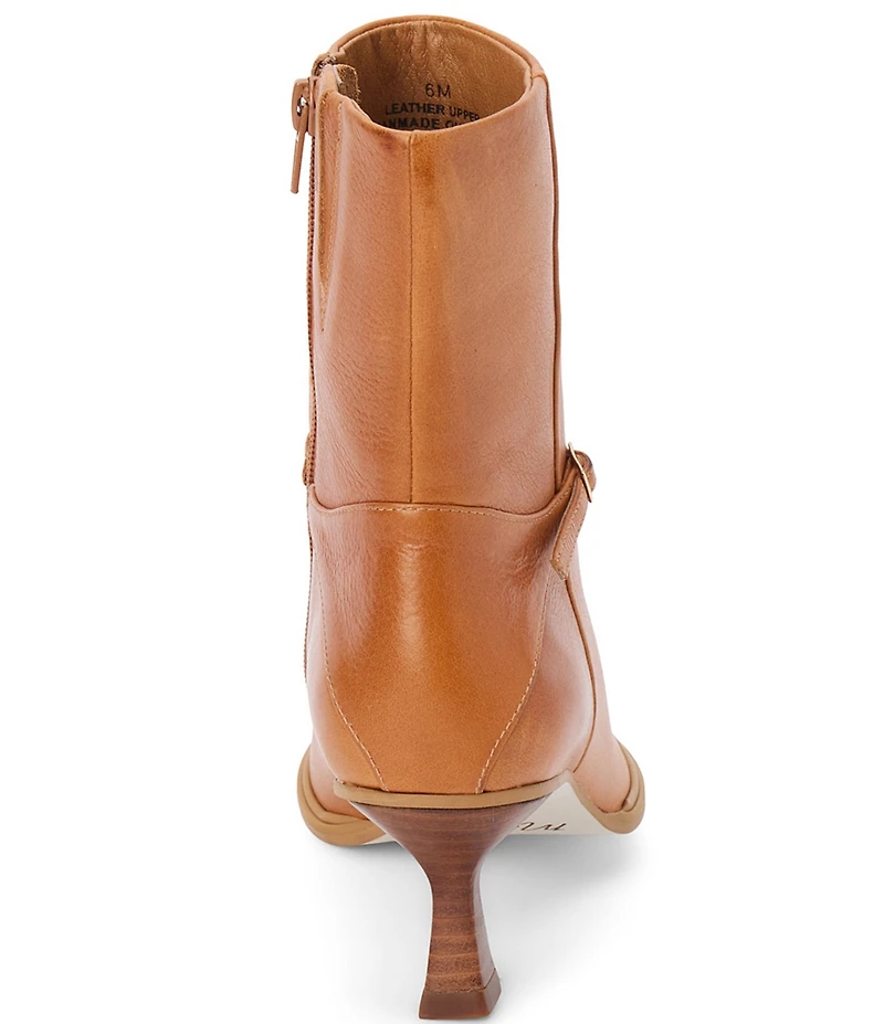 Matisse Ilana Leather Micro Buckle Detail Kitten Heel Booties