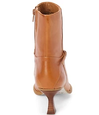Matisse Ilana Leather Micro Buckle Detail Kitten Heel Booties