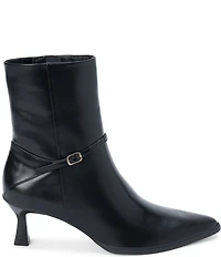 Matisse Ilana Leather Micro Buckle Detail Kitten Heel Booties