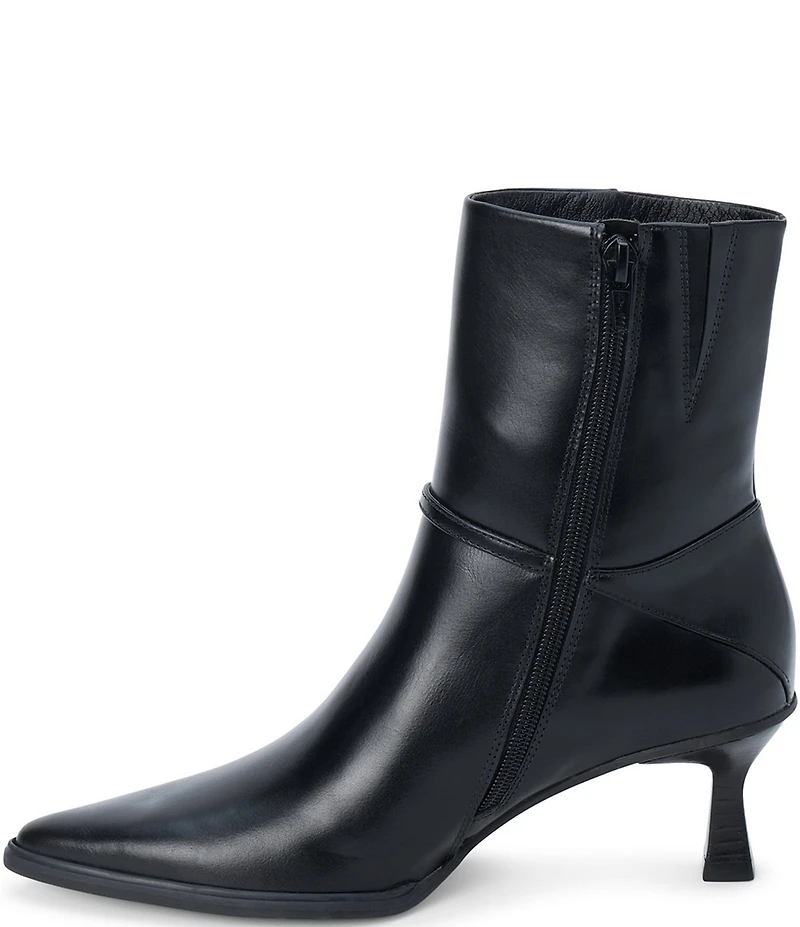Matisse Ilana Leather Micro Buckle Detail Kitten Heel Booties