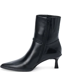 Matisse Ilana Leather Micro Buckle Detail Kitten Heel Booties
