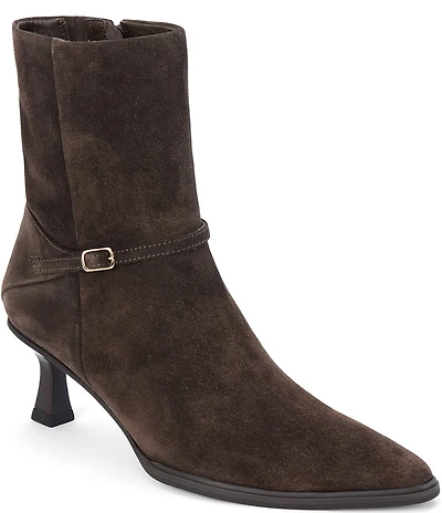 Matisse Ilana Suede Micro Buckle Detail Kitten Heel Booties