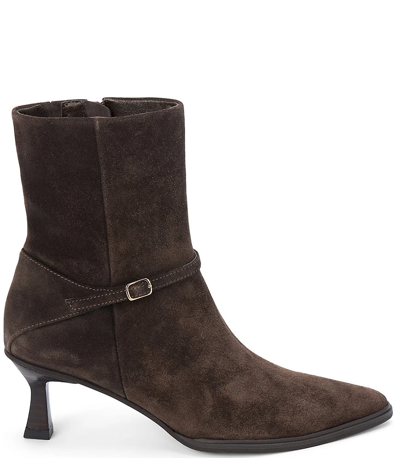 Matisse Ilana Suede Micro Buckle Detail Kitten Heel Booties