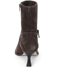 Matisse Ilana Suede Micro Buckle Detail Kitten Heel Booties