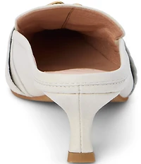 Matisse Lee Crocodile Embossed Leather Bit Buckle Kitten Heel Loafer Mules