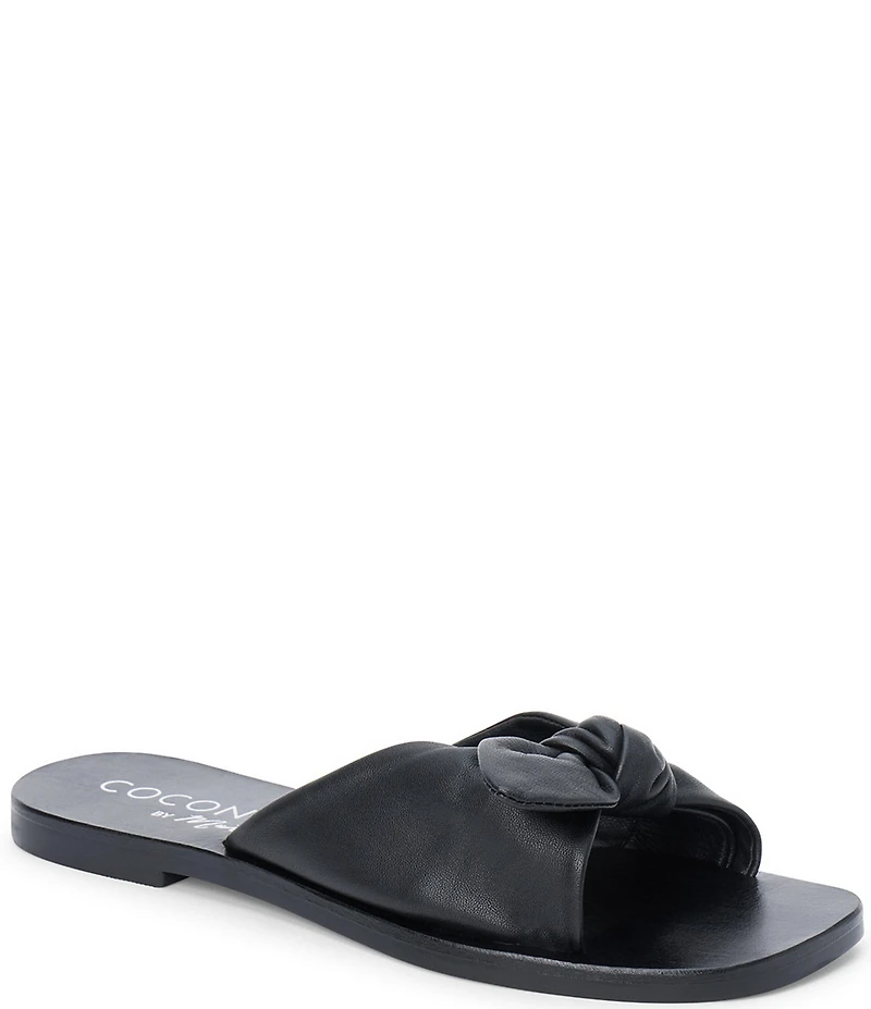 Matisse Mackenzie Leather Bow Knot Slide Sandals