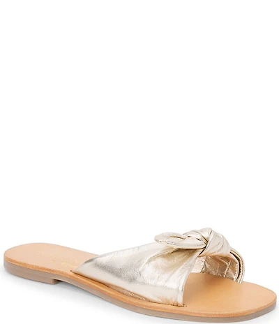 Matisse Mackenzie Leather Bow Knot Slide Sandals