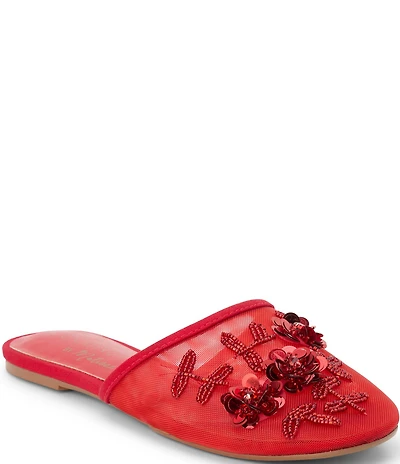 Matisse Maven Floral Applique Mesh Flat Mules