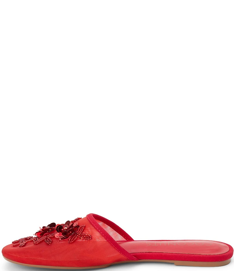 Matisse Maven Floral Applique Mesh Flat Mules