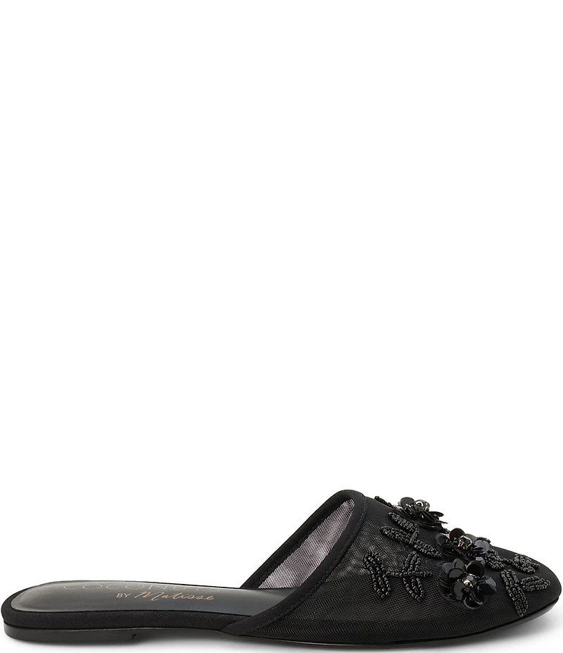 Matisse Maven Floral Applique Mesh Flat Mules