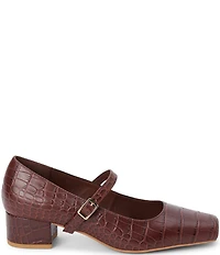 Matisse Mirabelle Croco Embossed Leather Mary Jane Pumps