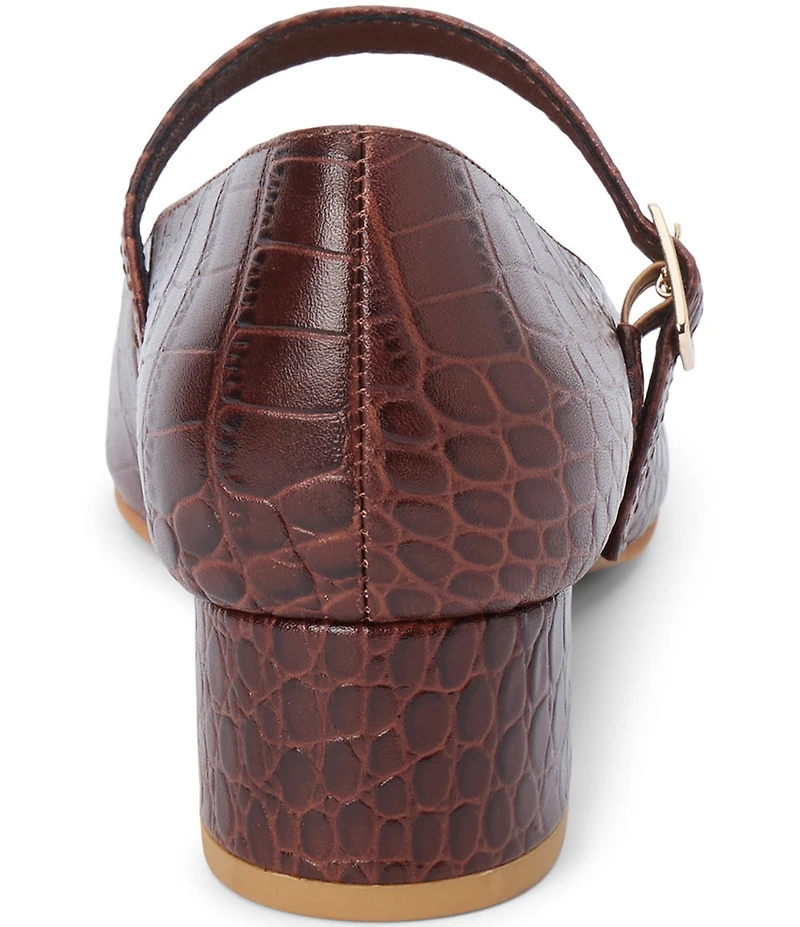 Matisse Mirabelle Croco Embossed Leather Mary Jane Pumps