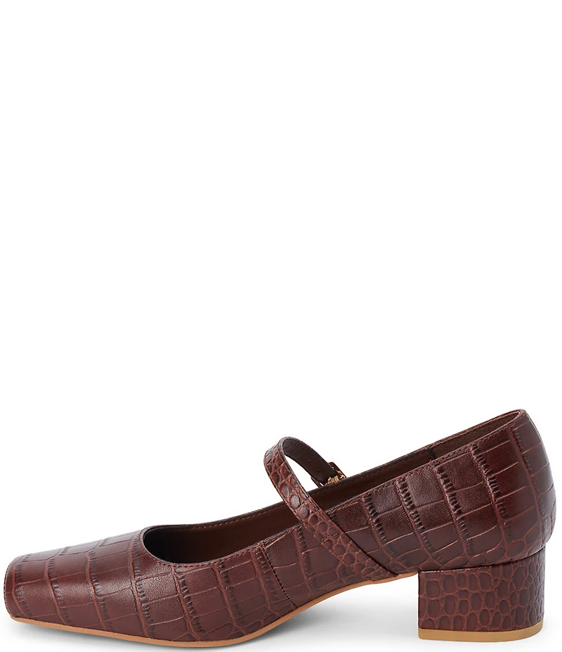 Matisse Mirabelle Croco Embossed Leather Mary Jane Pumps