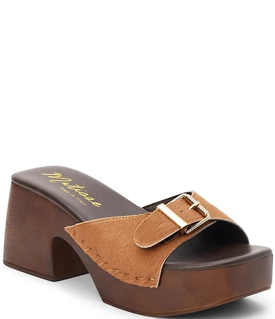 Matisse Miramar Calf Hair Platform Block Heel Slide Sandals