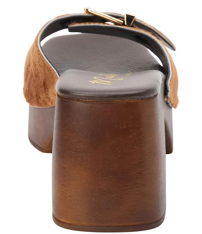 Matisse Miramar Calf Hair Platform Block Heel Slide Sandals