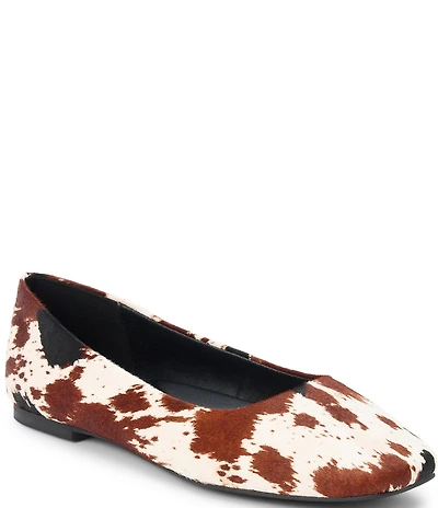Matisse Phillip Cow Print Calf Hair Ballet Flats