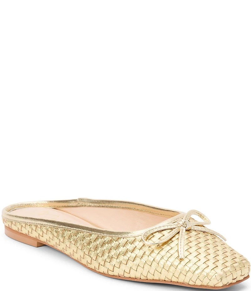 Matisse Remy Woven Leather Square Toe Bow Mules