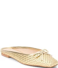 Matisse Remy Woven Leather Square Toe Bow Mules
