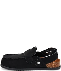Matisse Tyler Sueded Fabric Moc Toe Buckle Hardware Slingback Clogs