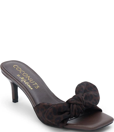 Matisse Uptown Leopard Print Fabric Bow Dress Slide Sandals