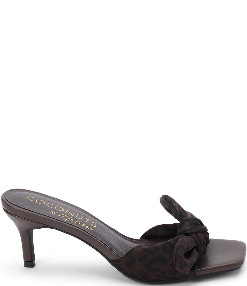 Matisse Uptown Leopard Print Fabric Bow Dress Slide Sandals