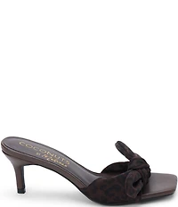 Matisse Uptown Leopard Print Fabric Bow Dress Slide Sandals
