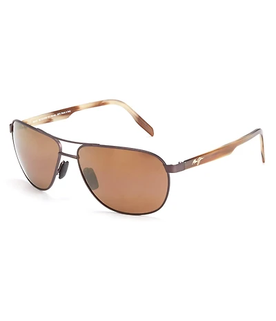 Maui Jim Men's Castles PolarizedPlus2® Aviator 61mm Sunglasses