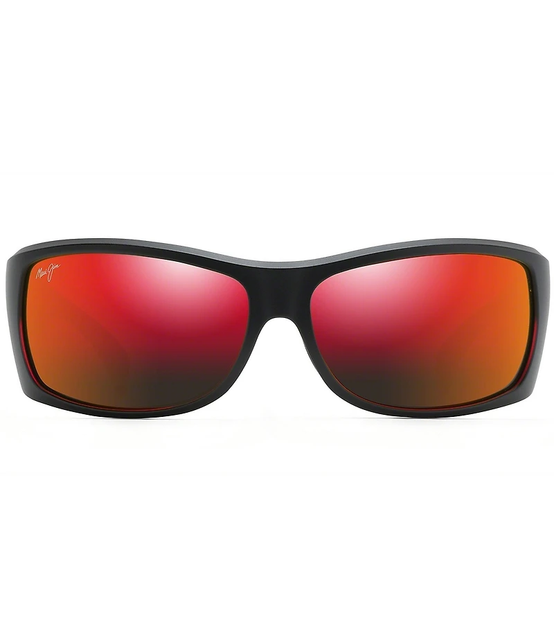 Maui Jim Equator PolarizedPlus2® Wrap 64.5mm Mirrored Sunglasses