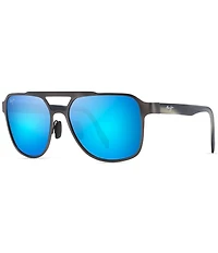 Maui Jim Men's 2nd Reef PolarizedPlus2® 59mm Mirrored Aviator Sunglasses