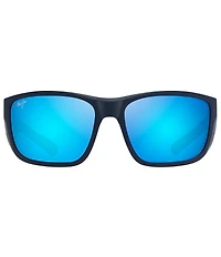 Maui Jim Men's Amberjack PolarizedPlus2® 60mm Mirrored Wrap Sunglasses