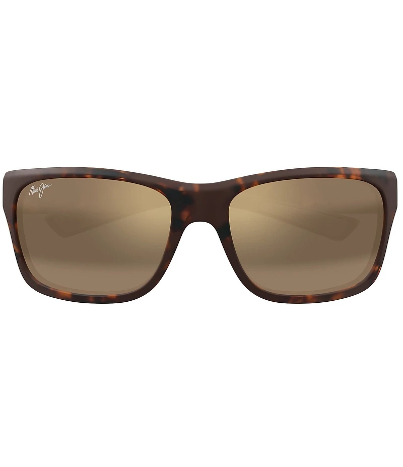 Maui Jim Men's Ano Nui Polarized Plus 2 63mm Rectangle Wrap Sunglasses