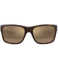 Maui Jim Men's Ano Nui Polarized Plus 2 63mm Rectangle Wrap Sunglasses