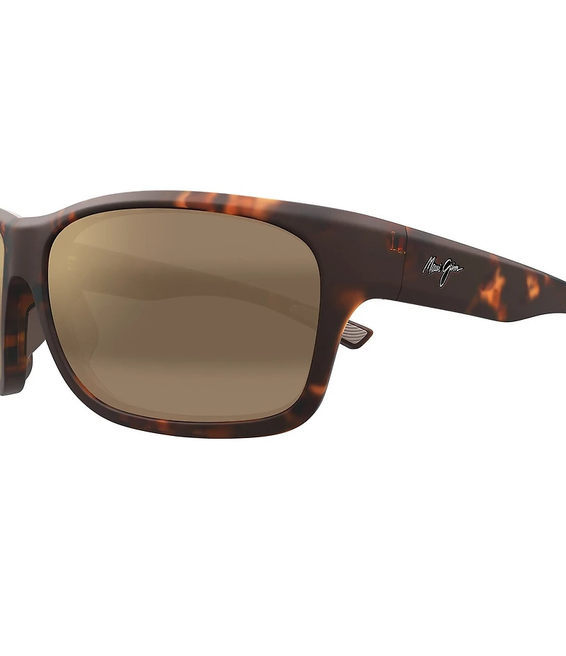 Maui Jim Men's Ano Nui Polarized Plus 2 63mm Rectangle Wrap Sunglasses