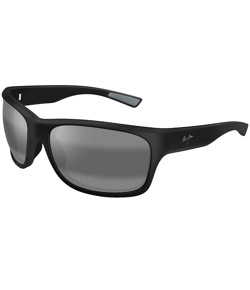 Maui Jim Men's Ano Nui Polarized Plus 2 63mm Rectangle Wrap Sunglasses