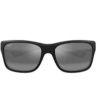 Maui Jim Men's Ano Nui Polarized Plus 2 63mm Rectangle Wrap Sunglasses