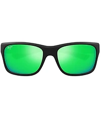 Maui Jim Men's Ano Nui Polarized Plus 2 63mm Rectangle Wrap Sunglasses
