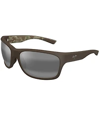 Maui Jim Men's Ano Nui Polarized Plus 2 63mm Rectangle Wrap Sunglasses